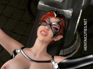 Masked anime cadela 3D fica facialized